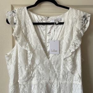 NWT Lulus Cap Sleeve White Lace Dress